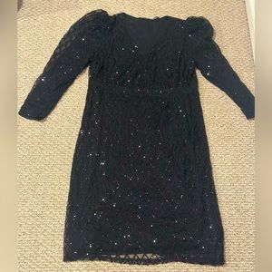 Plus Size Black Sequin Dress